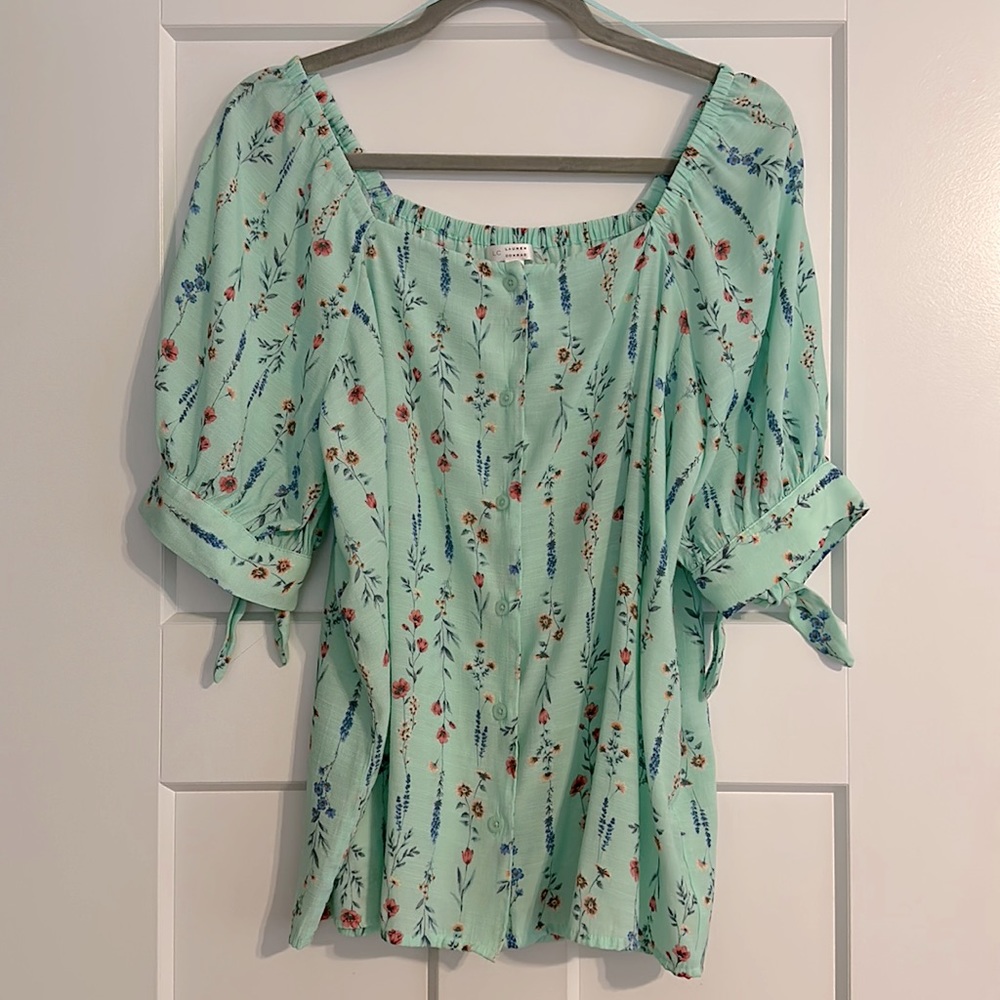 Women's LC Lauren Conrad Squareneck Puff Sleeve Top